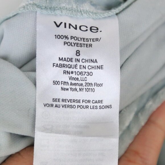 Vince Ruched Velvet Paneled Skirt in Pale‎ Sea Grass Size 8 - Picture 6 of 9